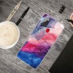 For Samsung Galaxy A21s Marble Shockproof  TPU Protective Case(Abstract Red)