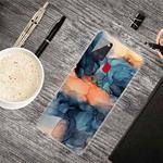 For Samsung Galaxy A21s Marble Shockproof  TPU Protective Case(Abstract Blue)