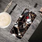 For Samsung Galaxy A21s Marble Shockproof  TPU Protective Case(Rhombus Black)