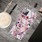 For Samsung Galaxy A21s Marble Shockproof  TPU Protective Case(Rhombus Rose)