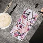 For Samsung Galaxy A42 5G Marble Shockproof  TPU Protective Case(Rhombus Rose)