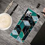 For Samsung Galaxy A42 5G Marble Shockproof  TPU Protective Case(Rhombus Dark Green)