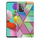 For Samsung Galaxy A52 5G / 4G Marble Shockproof  TPU Protective Case(Rhombus Gradient)