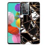 For Samsung Galaxy A52 5G / 4G Marble Shockproof  TPU Protective Case(Rhombus Black)