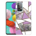 For Samsung Galaxy A52 5G / 4G Marble Shockproof  TPU Protective Case(Rhombus Golden Yellow)