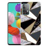 For Samsung Galaxy A72 5G / 4G Marble Shockproof  TPU Protective Case(Rhombus Golden Yellow)