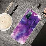 For Samsung Galaxy S20 FE Marble Shockproof  TPU Protective Case(Abstract Purple)
