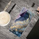 For Samsung Galaxy S21 5G Marble Shockproof TPU Protective Case(Abstract Gold)