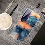 For Samsung Galaxy S21 5G Marble Shockproof TPU Protective Case(Abstract Blue)