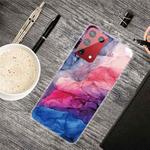 For Samsung Galaxy S21 Ultra 5G Marble Shockproof TPU Protective Case(Abstract Red)