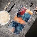 For Samsung Galaxy S21 Ultra 5G Marble Shockproof TPU Protective Case(Abstract Blue)