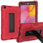 For Samsung Galaxy Tab A 8.0 (2019) / T290 Contrast Color Robot Shockproof Silicone + PC Protective Case with Holder(Red Black)