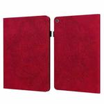 For Amazon Kindle Fire HD 8 2016/2017/2018/2019 Peacock Embossed Pattern TPU + PU Horizontal Flip Leather Case with Holder & Card Slots & Wallet (Red)