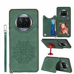 For Xiaomi Mi 10T Lite 5G Mandala Embossed PU + TPU Case with Holder & Card Slots & Photo Frame & Strap(Green)