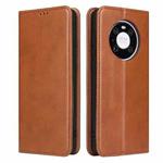 For Huawei Mate 40 Pro Fierre Shann PU Genuine Leather Texture Horizontal Flip Leather Case with Holder & Card Slots & Wallet(Brown)