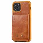 For iPhone 12 / 12 Pro Vertical Flip Wallet Shockproof Back Cover Protective Case with Holder & Card Slots & Lanyard & Photos Frames(Brown)