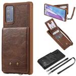 Vertical Flip Wallet Shockproof Back Cover Protective Case with Holder & Card Slots & Lanyard & Photos Frames For Samsung Galaxy Note20(Coffee)