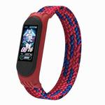 For Xiaomi Mi Band 5 / 4 / 3 / Huami Single Lap Braided Yarn + TPU Wrist Strap Watch Band, Size:S(Red + Black)