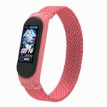 For Xiaomi Mi Band 5 / 4 / 3 / Huami Single Lap Braided Yarn + TPU Wrist Strap Watch Band, Size:M(Pink)