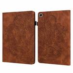 For Samsung Galaxy Tab S6 Lite P610 Peacock Embossed Pattern TPU + PU Horizontal Flip Leather Case with Holder & Card Slots & Wallet & Sleep / Wake-up Function(Brown)