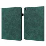 For Samsung Galaxy Tab A 8.0 (2019) T290 Peacock Embossed Pattern TPU + PU Horizontal Flip Leather Case with Holder & Card Slots & Wallet(Green)