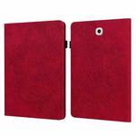 For Samsung Galaxy Tab S2 9.7 T815 Peacock Embossed Pattern TPU + PU Horizontal Flip Leather Case with Holder & Card Slots & Wallet(Red)