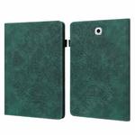 For Samsung Galaxy Tab S2 9.7 T815 Peacock Embossed Pattern TPU + PU Horizontal Flip Leather Case with Holder & Card Slots & Wallet(Green)