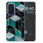 For OnePlus 9 Pro Marble Pattern Shockproof  TPU Protective Case(Rhombus Dark Green)