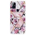 For OnePlus Nord N10 5G Marble Pattern Shockproof  TPU Protective Case(Rhombus Rose)