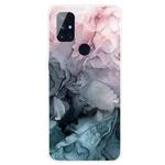 For OnePlus Nord N100 Marble Pattern Shockproof  TPU Protective Case(Abstract Light Pink)
