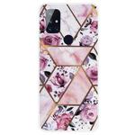 For OnePlus Nord N100 Marble Pattern Shockproof  TPU Protective Case(Rhombus Rose)