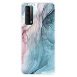 For Huawei P Smart 2021 Marble Pattern Shockproof  TPU Protective Case(Abstract Gray)