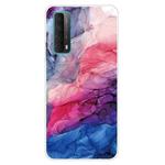 For Huawei P Smart 2021 Marble Pattern Shockproof  TPU Protective Case(Abstract Red)