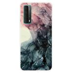 For Huawei P Smart 2021 Marble Pattern Shockproof  TPU Protective Case(Abstract Black)