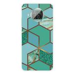For Xiaomi Mi 10T Lite Marble Pattern Shockproof  TPU Protective Case(Rhombus Green)