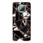 For Xiaomi Mi 10T Lite Marble Pattern Shockproof  TPU Protective Case(Rhombus Black)