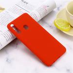 For Galaxy A20s Solid Color Liquid Silicone Shockproof Full Coverage Protective Case(Red)