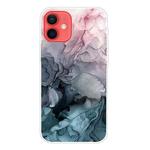 For iPhone 12 mini Marble Pattern Shockproof  TPU Protective Case (Abstract Light Pink)