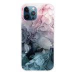 For iPhone 12 / 12 Pro Marble Pattern Shockproof  TPU Protective Case(Abstract Light Pink)