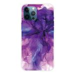 For iPhone 12 / 12 Pro Marble Pattern Shockproof  TPU Protective Case(Abstract Purple)