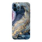 For iPhone 12 Pro Max Marble Pattern Shockproof  TPU Protective Case(Abstract Gold)