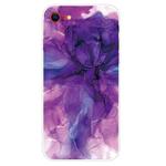 For iPhone SE 2022 / SE 2020 / 8 / 7 Marble Pattern Shockproof  TPU Protective Case(Abstract Purple)
