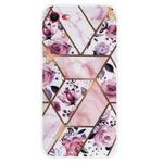 For iPhone SE 2022 / SE 2020 / 8 / 7 Marble Pattern Shockproof  TPU Protective Case(Rhombus Rose)