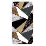 For iPhone SE 2022 / SE 2020 / 8 / 7 Marble Pattern Shockproof  TPU Protective Case(Rhombus Golden Yellow)