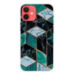For iPhone 11 Marble Pattern Shockproof  TPU Protective Case (Rhombus Dark Green)
