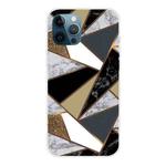 For iPhone 11 Pro Marble Pattern Shockproof  TPU Protective Case (Rhombus Golden Yellow)