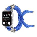 Skull Umbrella Cord Braided Watch Band For Apple Watch Ultra 49mm / Series 8&7 45mm / SE 2&6&SE&5&4 44mm / 3&2&1 42mm(Blue)