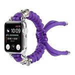 Skull Umbrella Cord Braided Watch Band For Apple Watch Ultra 49mm / Series 8&7 45mm / SE 2&6&SE&5&4 44mm / 3&2&1 42mm(Purple)