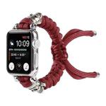 Skull Umbrella Cord Braided Watch Band For Apple Watch Series 8&7 41mm / SE 2&6&SE&5&4 40mm / 3&2&1 38mm(Dark Red)