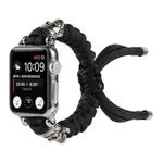 Skull Umbrella Cord Braided Watch Band For Apple Watch Series 8&7 41mm / SE 2&6&SE&5&4 40mm / 3&2&1 38mm(Black)
